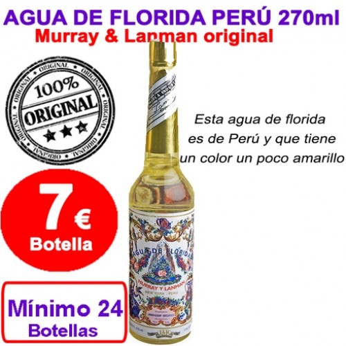 AGUA de FLORIDA de PERU Original amarilla y Tapón Blanco